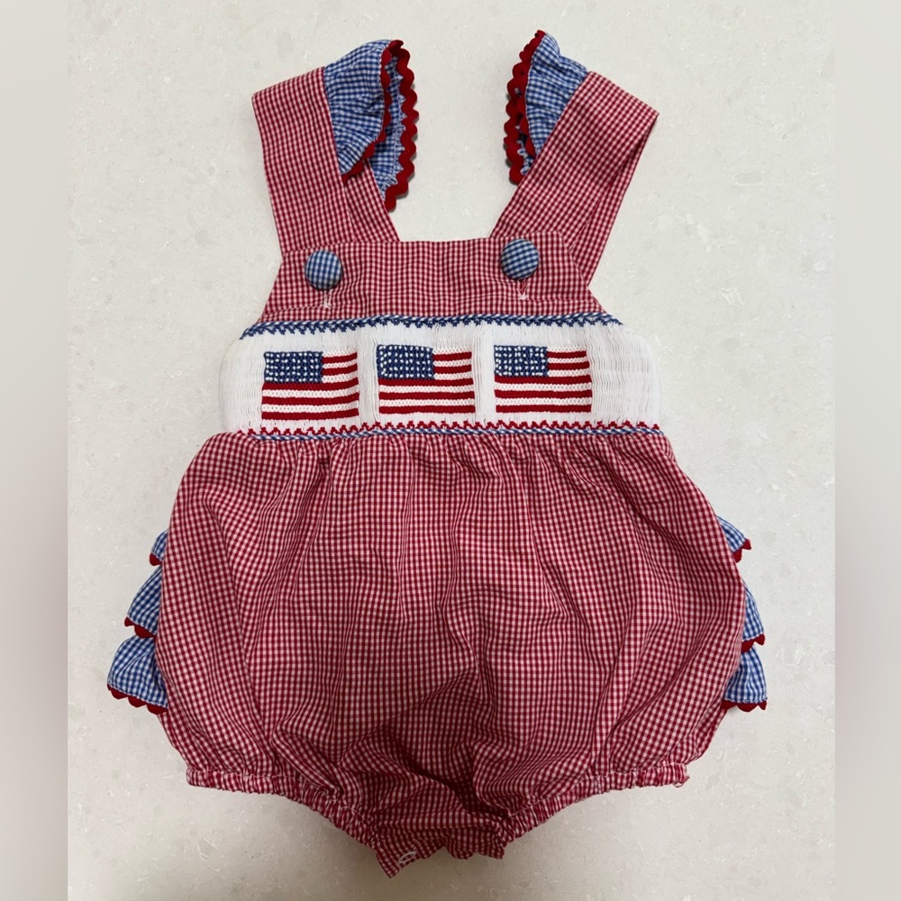Patriotic Red and Blue Kids One Piece